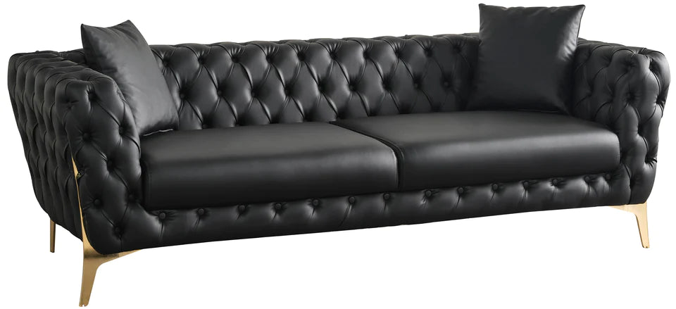 Aurora Beige Faux Leather Sofa