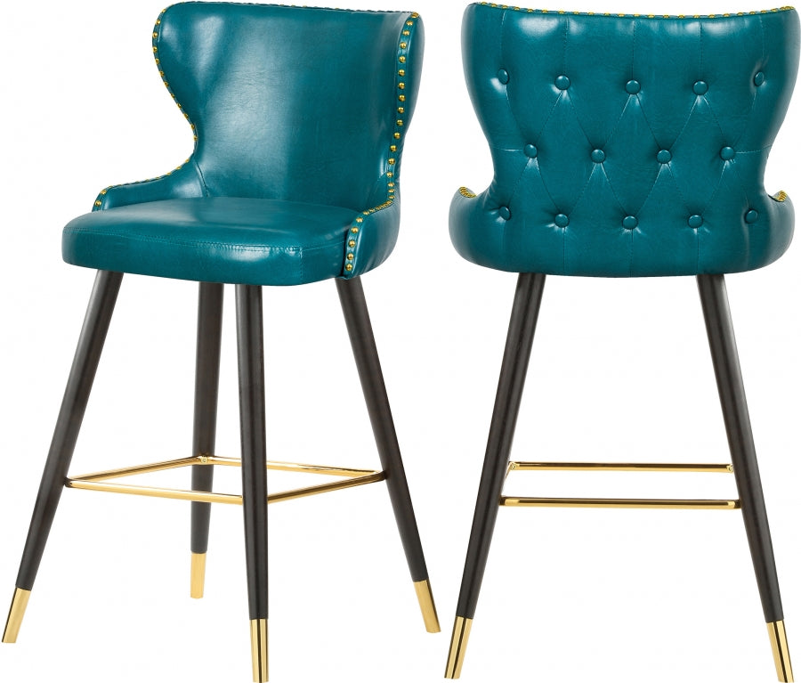 Hendrix Faux Leather Bar | Counter Stool Blue