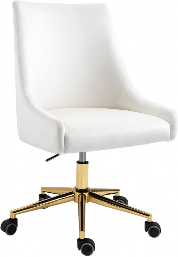 Karina Velvet Office Chair Cream Gold