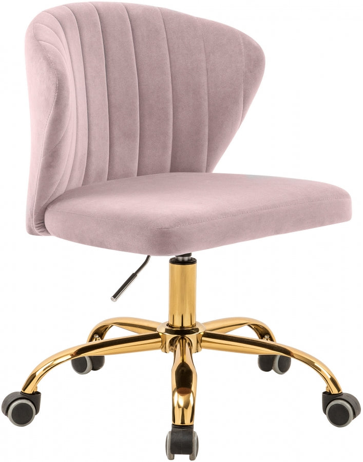 Finley Velvet Office Chair Pink Gold