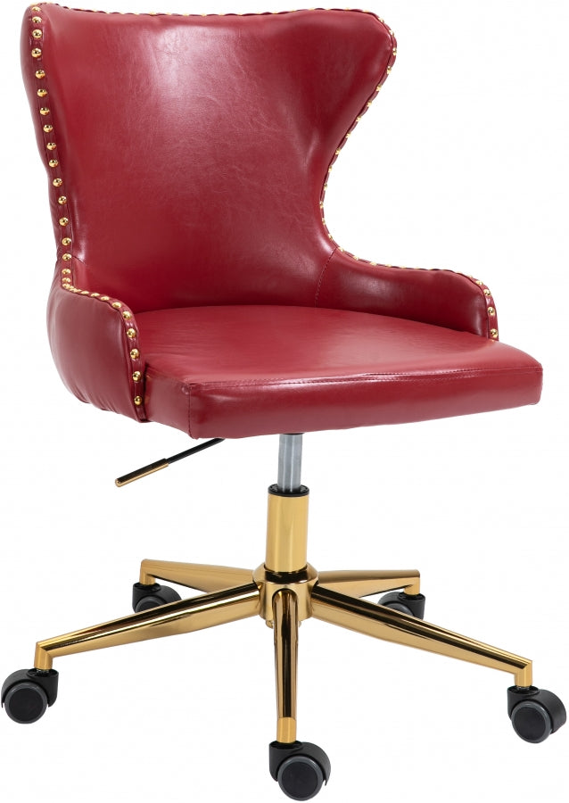 Hendrix Faux Leather Office Chair Red Gold