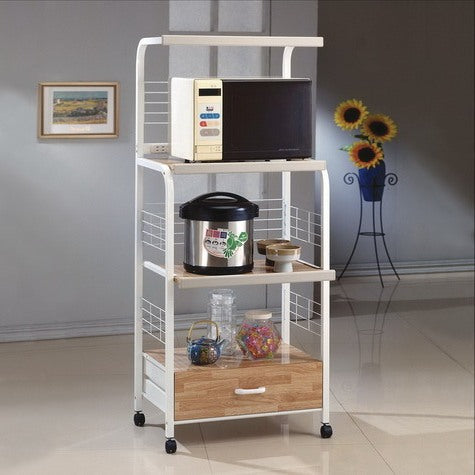1304 WH KITCHEN SHELF ON CASTERS WHITE
