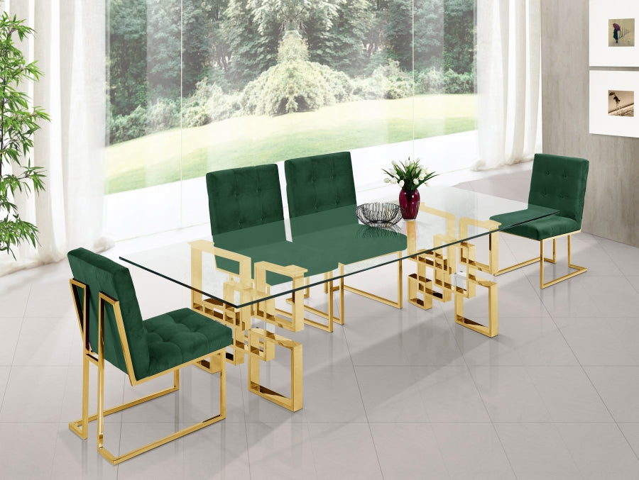 Pierre Collection Dining Table + 4 Chair Black,Green