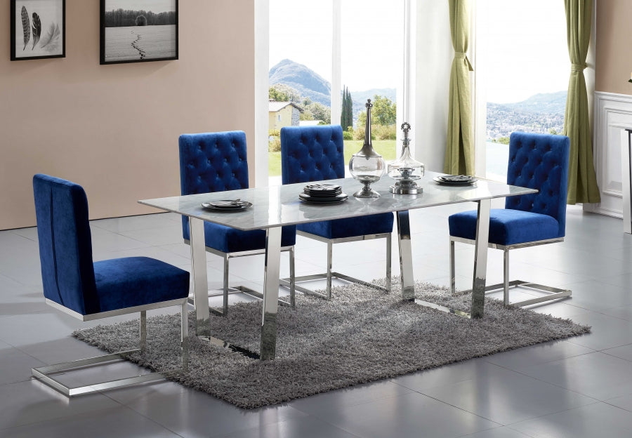 Carlton Collection Dining Table + 4 Chair Blue