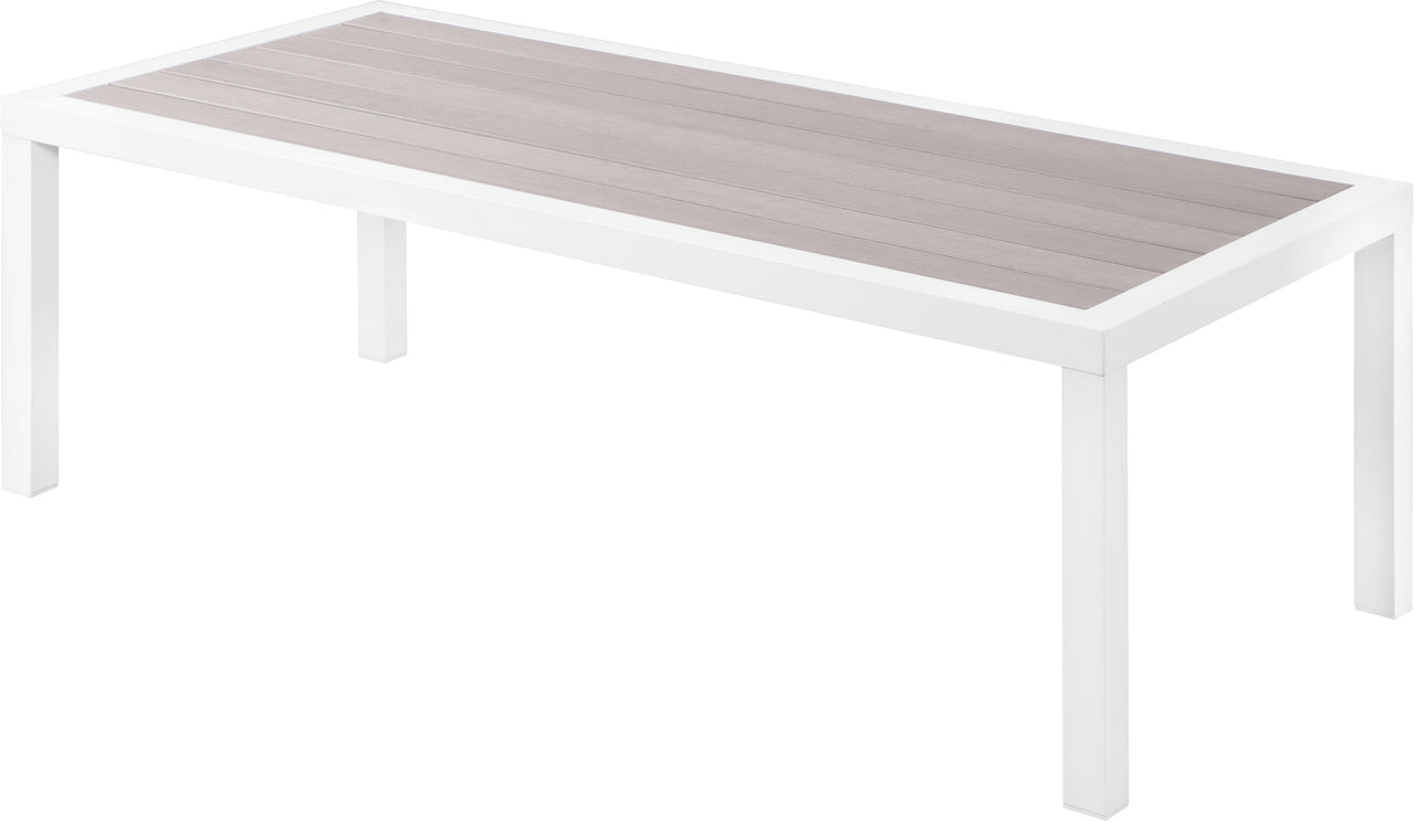 Nizuc Grey Plastic Wood Accent Paneling Outdoor Patio Aluminum Coffee Table image