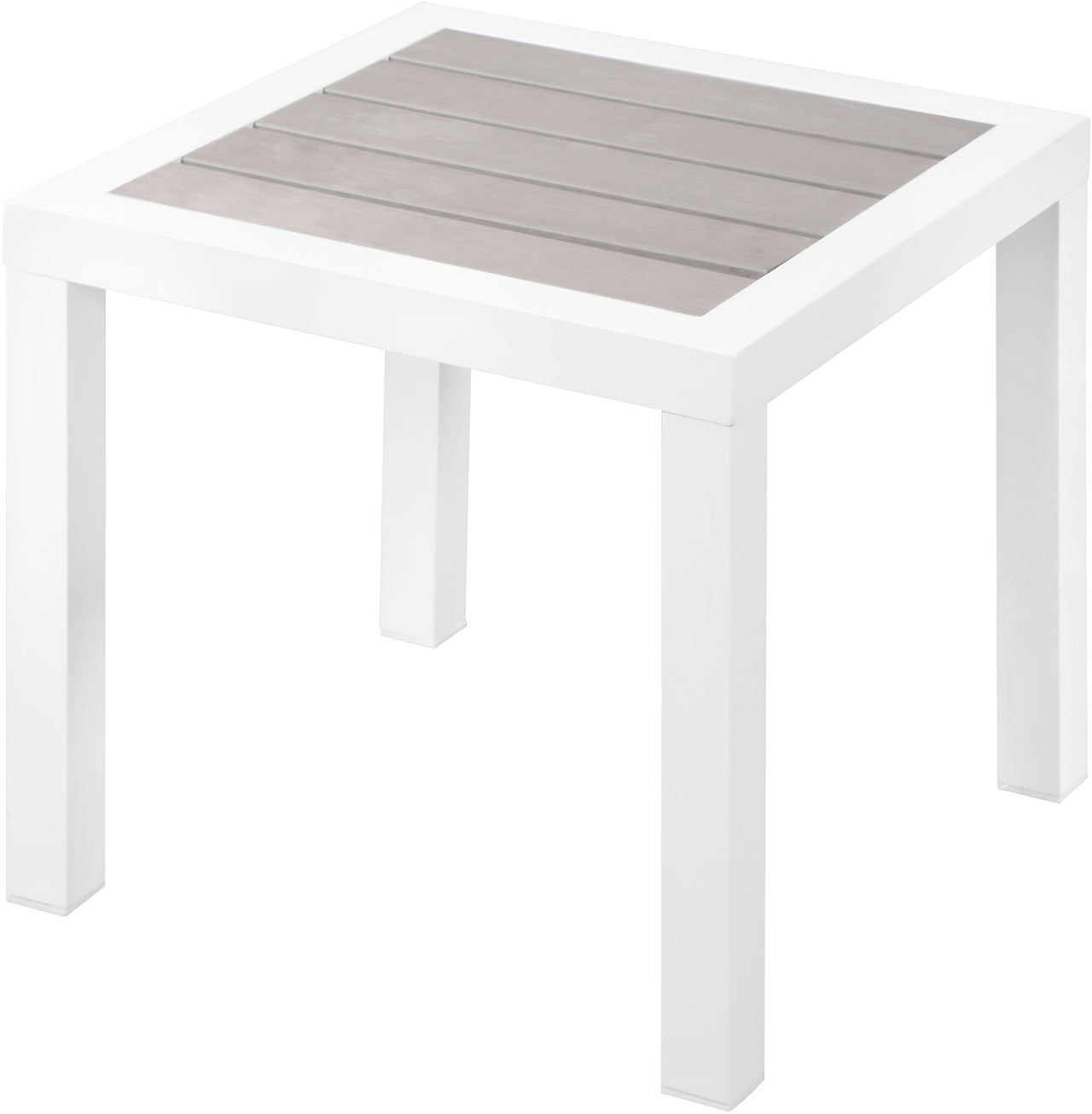 Nizuc Grey Plastic Wood Accent Paneling Outdoor Patio Aluminum End Table image