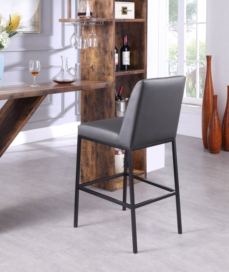 Bryce Faux Leather Bar Stool Gray