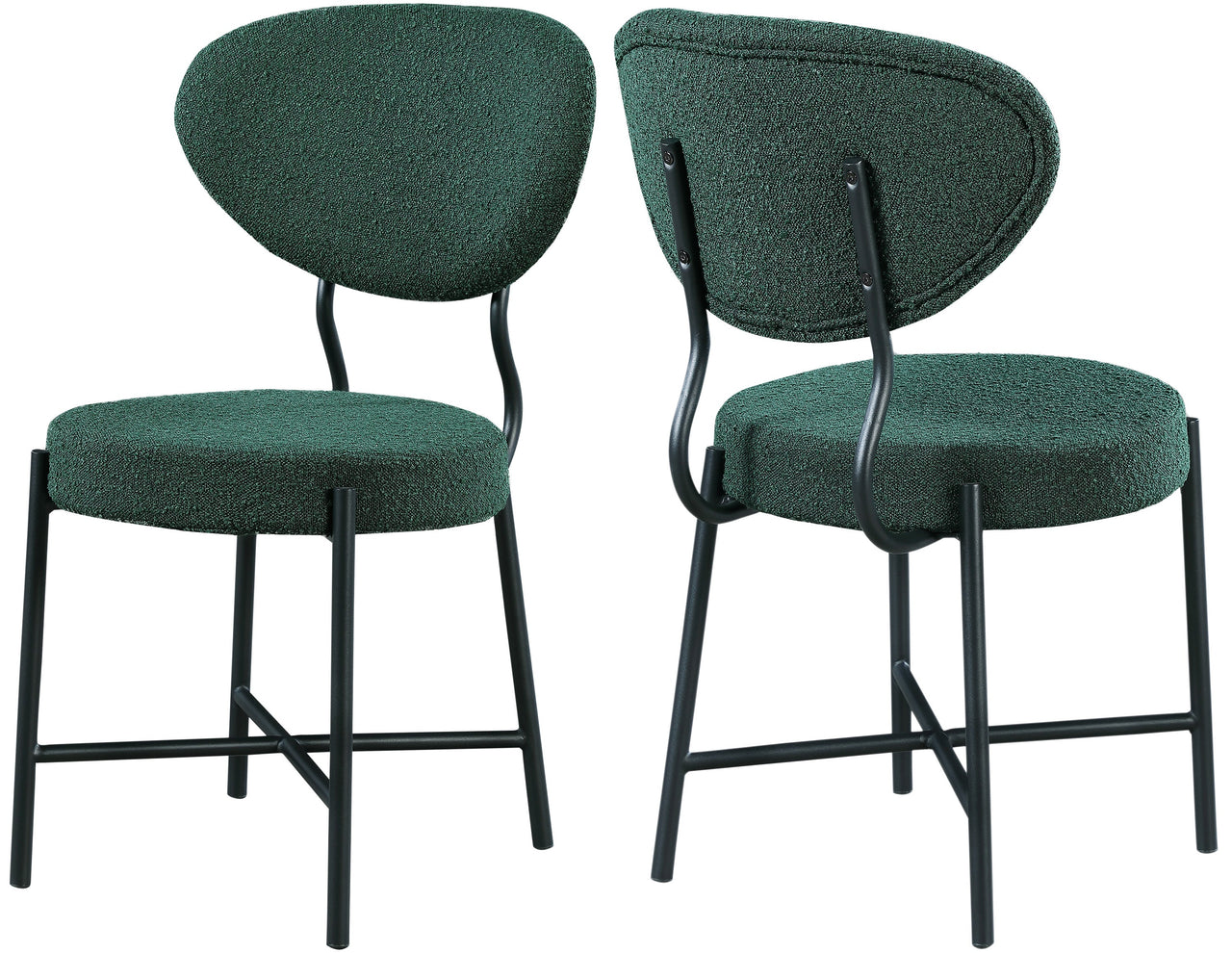 Allure Green Boucle Fabric Dining Chair image