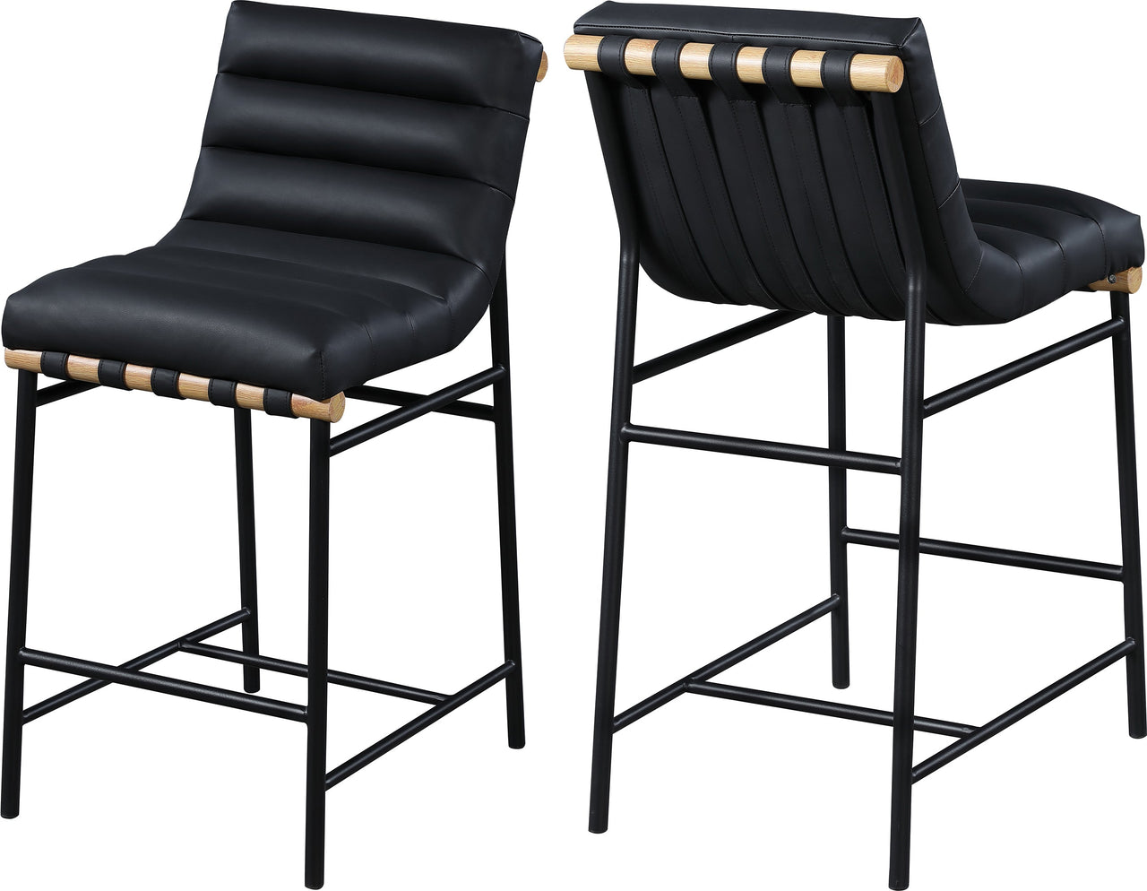 Burke Black Faux Leather Counter Stool image