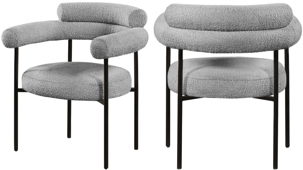 Blake Grey Boucle Fabric Dining Chair (2) image