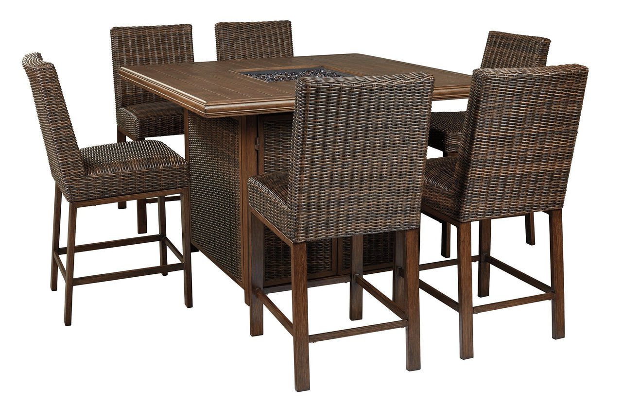 Paradise Trail 7-Piece Outdoor Bar Table Set image