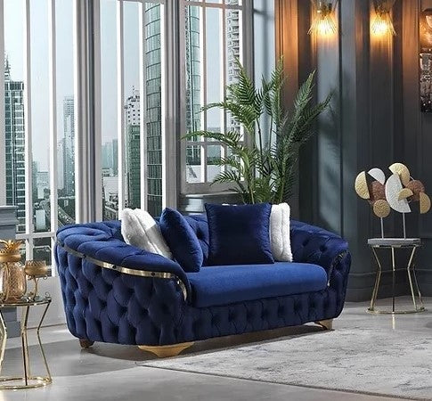 S6205 Azra Blue Sofa and Loveseat.