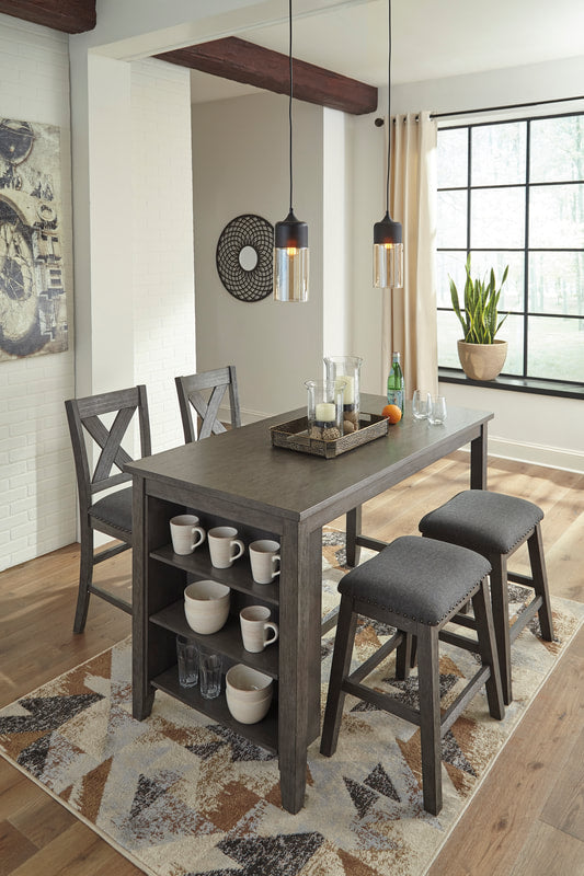Caitbrook D388-13 Table + 2 Chairs + 2 Stools Set