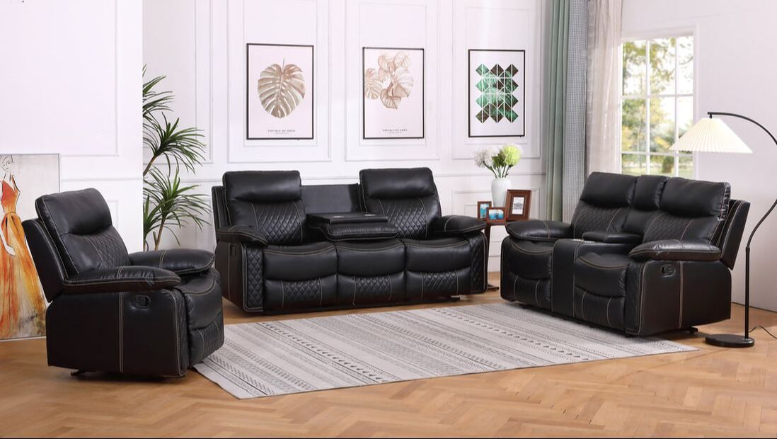 Sara Black - 3PC Reclining Living Room Set **NEW ARRIVAL**
